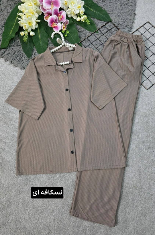 ست بلوز وشلوار جلو دکمه بیسکویتی مردانه کاوه