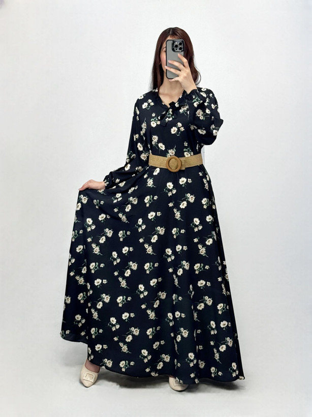 پیراهن زنانه جنس کرپ فلور