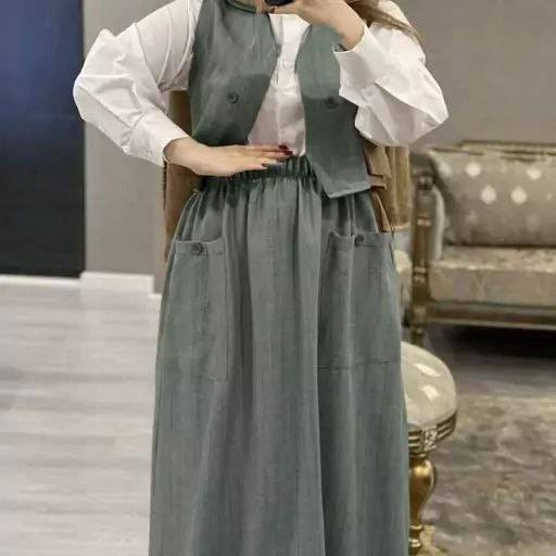سه تکه جنس شانتون مدل ژینا