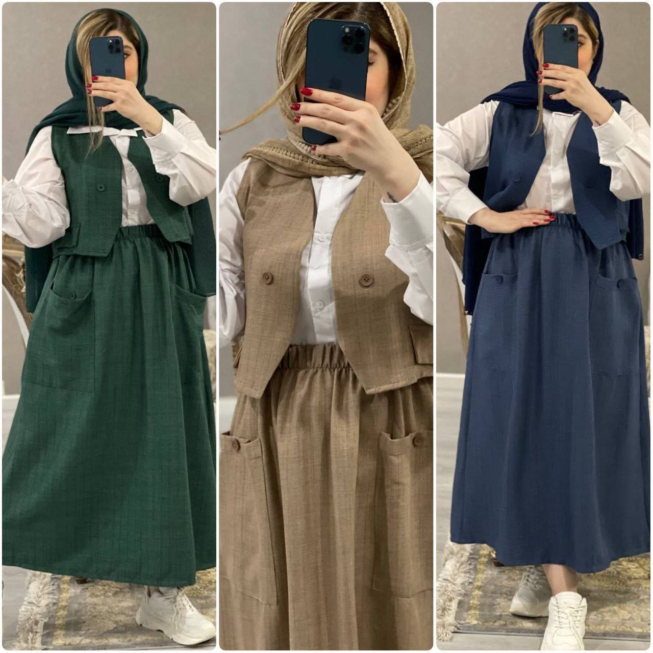 سه تکه جنس شانتون مدل ژینا