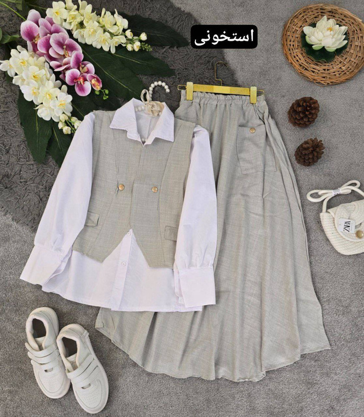 سه تکه جنس شانتون مدل ژینا