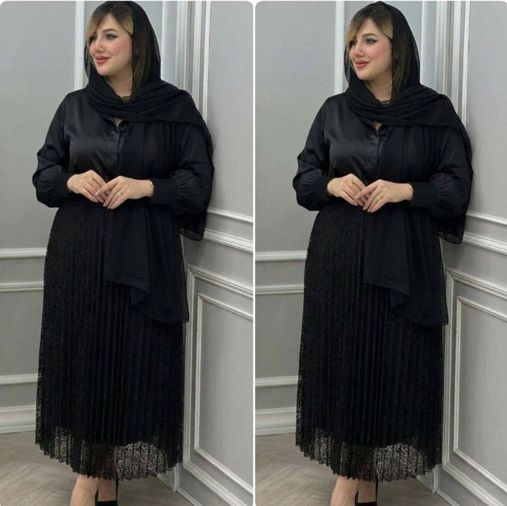 دامن طرح دار مشکی کیپوری