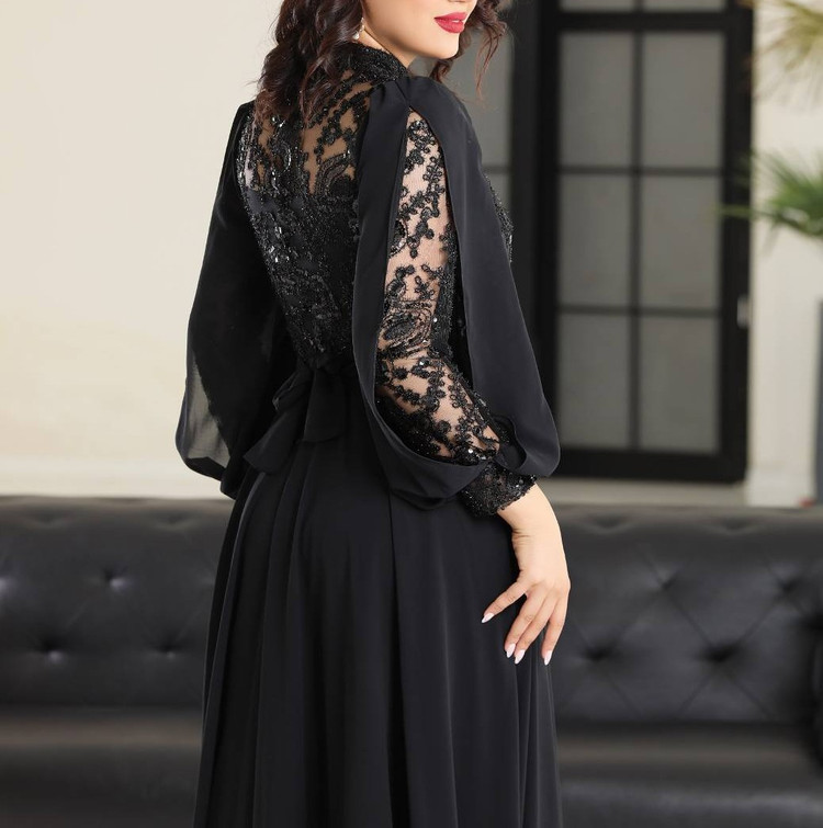 لباس مجلسی کرپ حریر خرج کار گل برجسته گلرخ