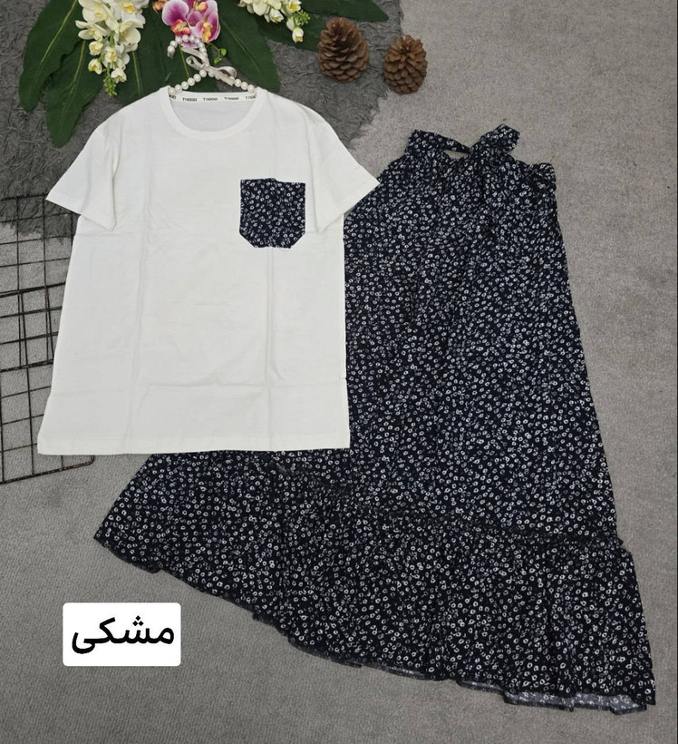 ست بلوز و دامن جنس پنبه دامن نخ