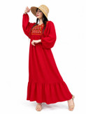 پیراهن تمام نخ یقه دوزی