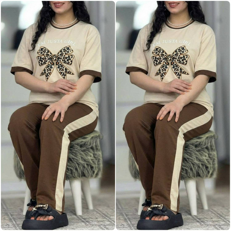 ست ایوا پنبه گلکسی بدون کنار شلوار