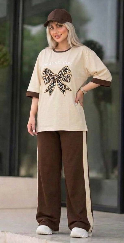 ست ایوا پنبه گلکسی بدون کنار شلوار