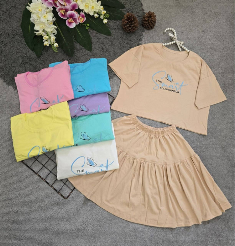 کراپ ودامن مدل ساشا پنبه درجه یک