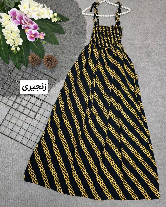 پیراهن اطلس نخ تمام کشی دوزی شده