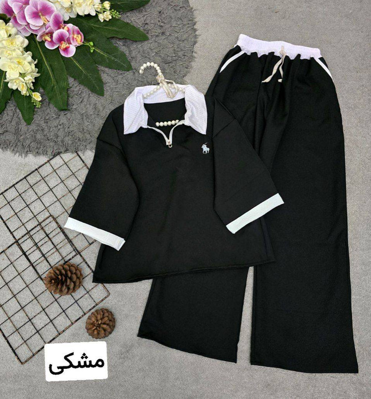 ست پولوشرت وشلوار سیندخت جنس مازراتی