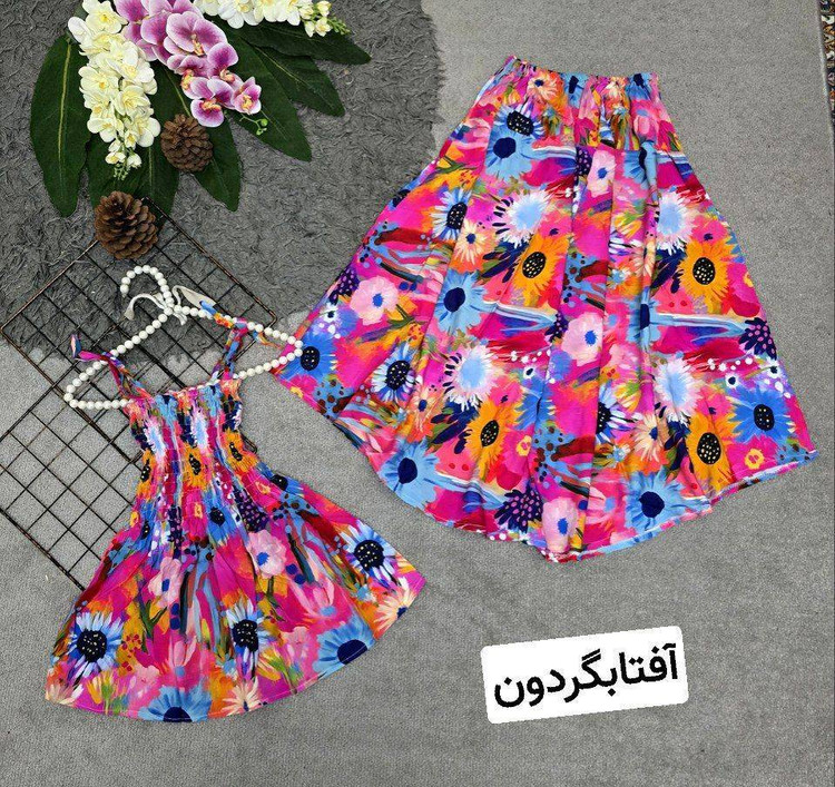 ست تاپ ودامن نخی