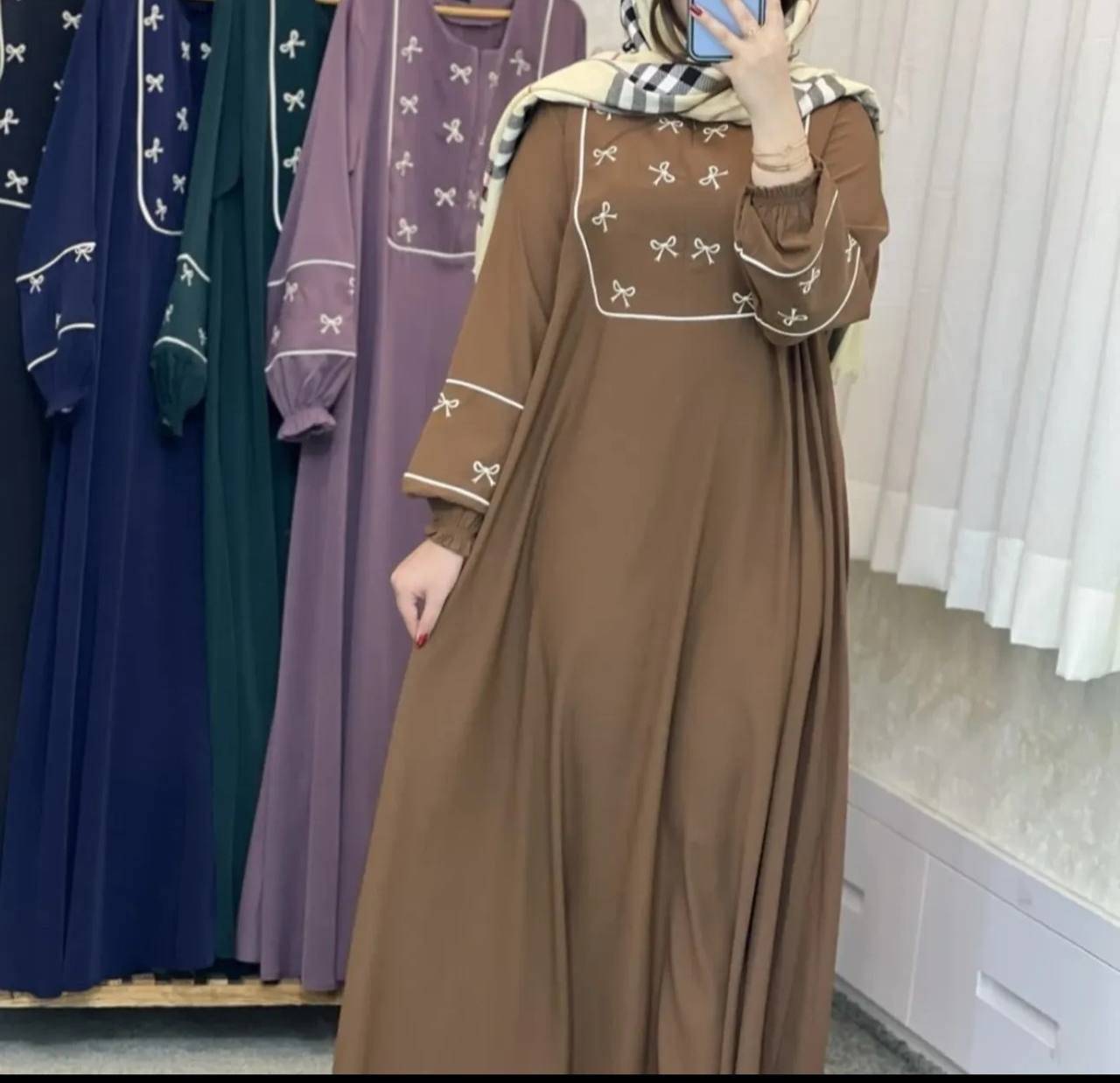مانتو عبایی پاپیون جنس الیزه