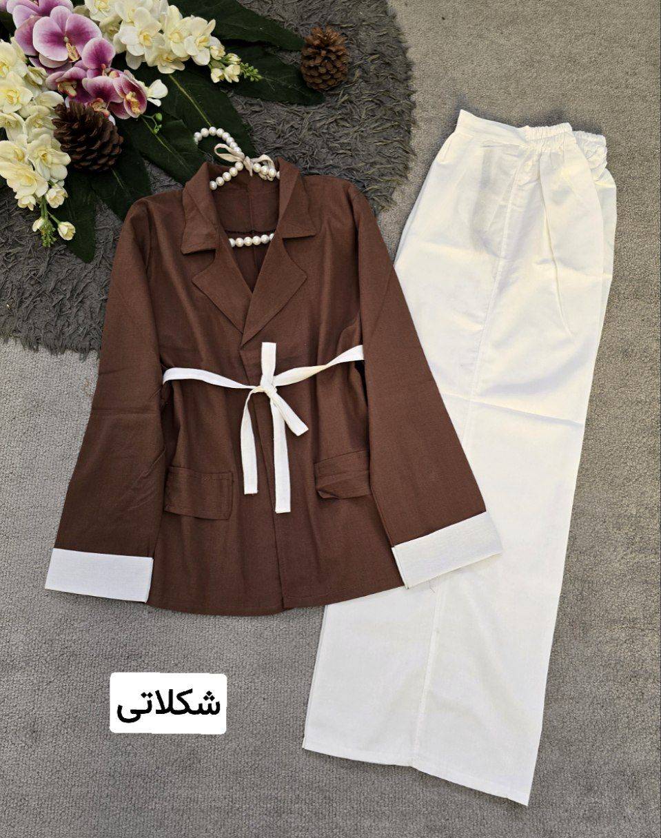 کت وشلوار تندیس جنس لنین نچرال