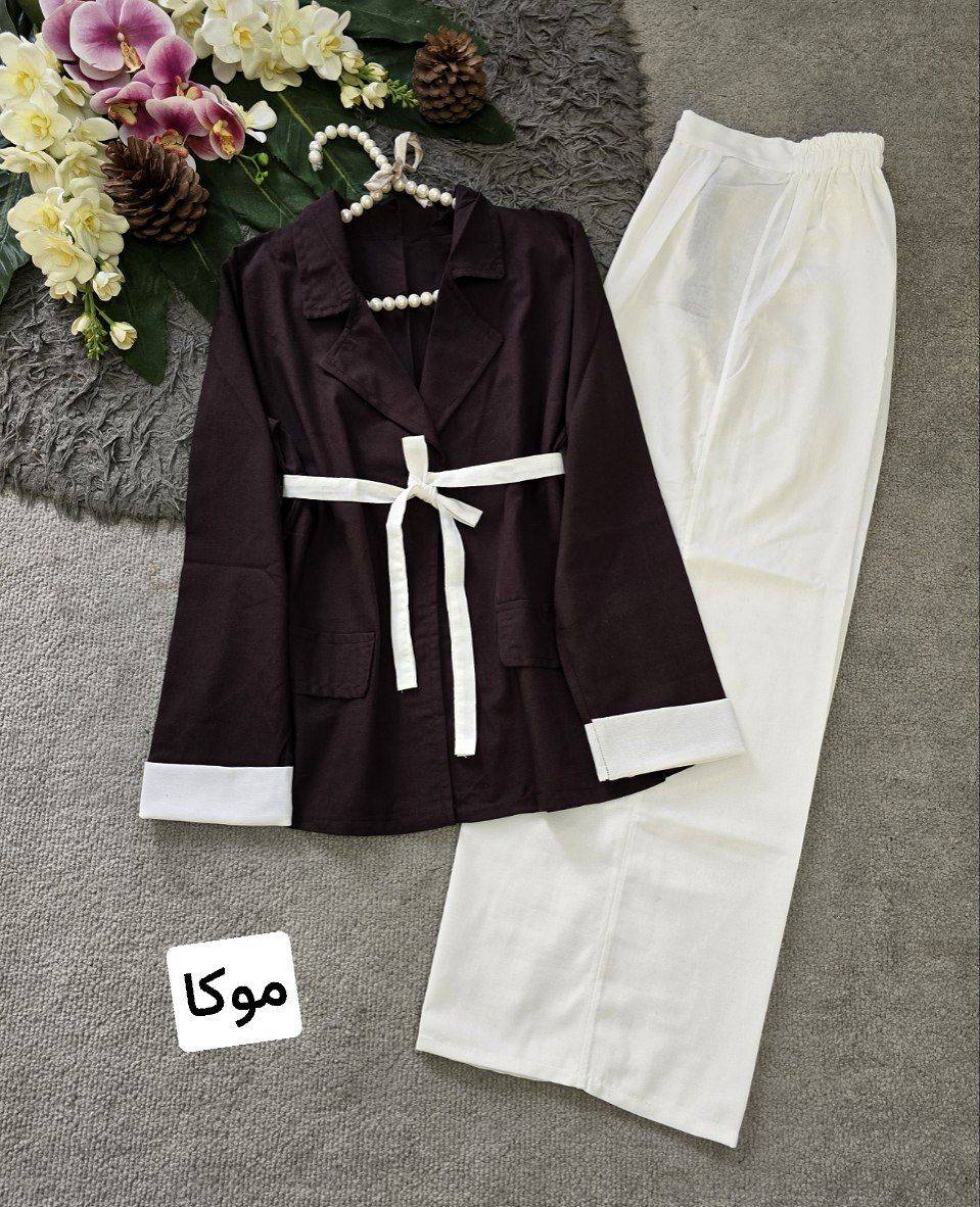 کت وشلوار تندیس جنس لنین نچرال