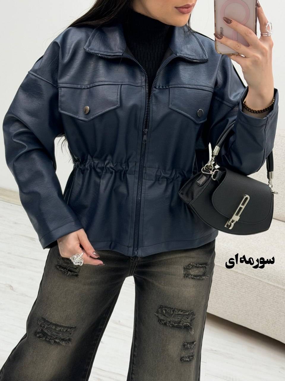کت چرم کمر گت